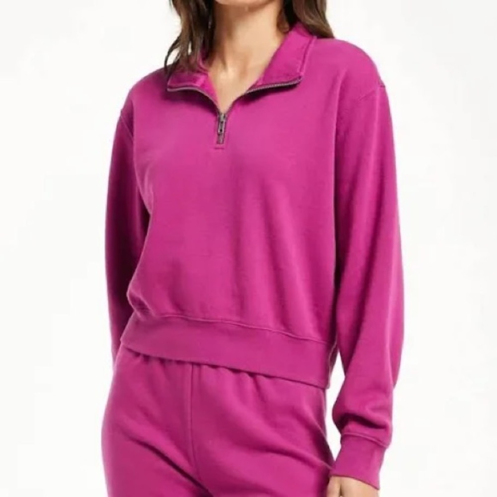 Z supply women’s small magenta half zip sweatshirt